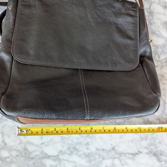 Fossil Claire Pebbled Leather Backpack SHB1932 Black Brass hardware main image 5